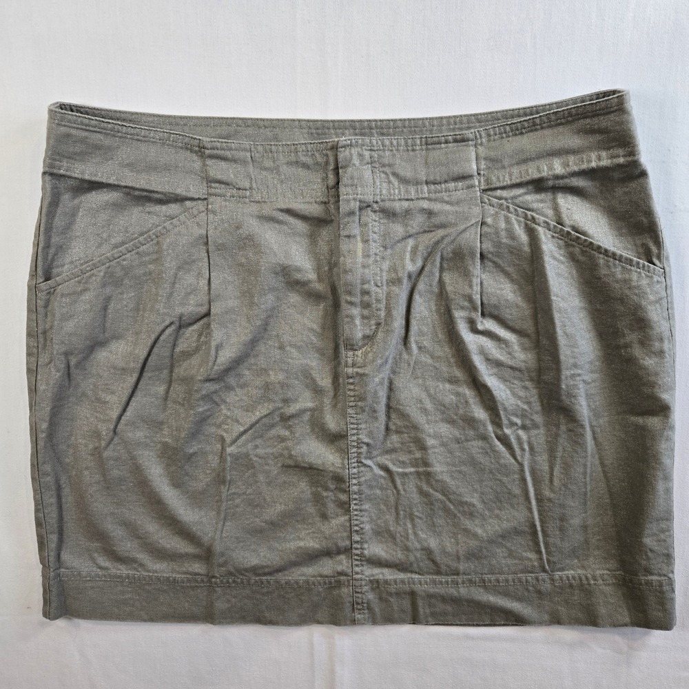 Loft Size 6 Linen Blend Skirt Taupe Career‎ Casual Metalliccore Futuristicore